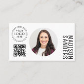 Modern Minimalist  Simple Professional Photo QR 名刺 (正面)