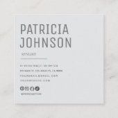 Modern Minimalist Simple Professional Photo Square スクエア名刺 (裏面)