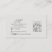 Modern Minimalist Simple Professional Photography  名刺 (裏面)