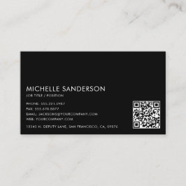 Modern Minimalist Simple Professional QR Code 名刺