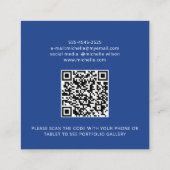 Modern minimalist simple QR personal royal blue スクエア名刺 (裏面)