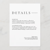 Modern Minimalist Simple Wedding Details エンクロージャーカード (正面)