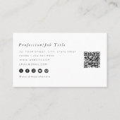 Modern Minimalist Simple White Hello QR Code  名刺 (裏面)