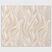 Modern Minimalist Soft Beige Flow Abstract Pattern ラッピングペーパー (フラット)