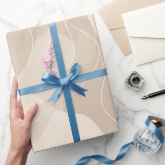 Modern Minimalist Soft Beige Flow Abstract Pattern ラッピングペーパー