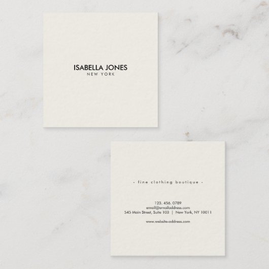 Modern Minimalist Square Kraft Business Card スクエア名刺 (正面/裏面)