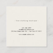 Modern Minimalist Square Kraft Business Card スクエア名刺 (裏面)