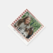 Modern Minimalist Striped 30th Birthday Photo スタンダードカクテルナプキン (角)
