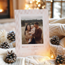 Modern Minimalist Stripes Christmas Holiday 箔シーズンカード