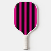 Modern Minimalist Stripes Hot Pink Black Custom ピックルボールラケット (正面)