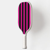 Modern Minimalist Stripes Hot Pink Black Custom ピックルボールラケット (左)