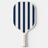 Modern Minimalist Stripes Navy Blue White Custom ピックルボールラケット (正面)