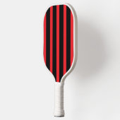 Modern Minimalist Stripes Red Black Custom ピックルボールラケット (左)