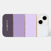 Modern minimalist style purple stripes and gold  Case-Mate iPhoneケース (裏面 (横))