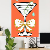 Modern Minimalist Stylish Martini Cocktail Trendy ポスター (ホームオフィス)