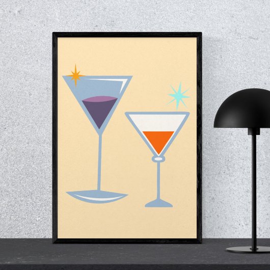 Modern Minimalist Stylish Retro Mid Century  ポスター