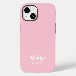 Modern Minimalist Stylish Script Cotton Candy Pink Case-Mate iPhone 14ケース