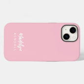 Modern Minimalist Stylish Script Cotton Candy Pink Case-Mate iPhoneケース (裏面 (横))