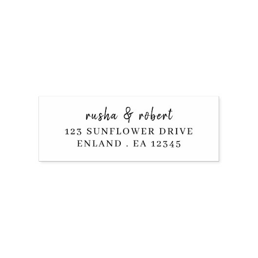Modern Minimalist Stylish Wedding Address セルフインキングスタンプ (デザイン)
