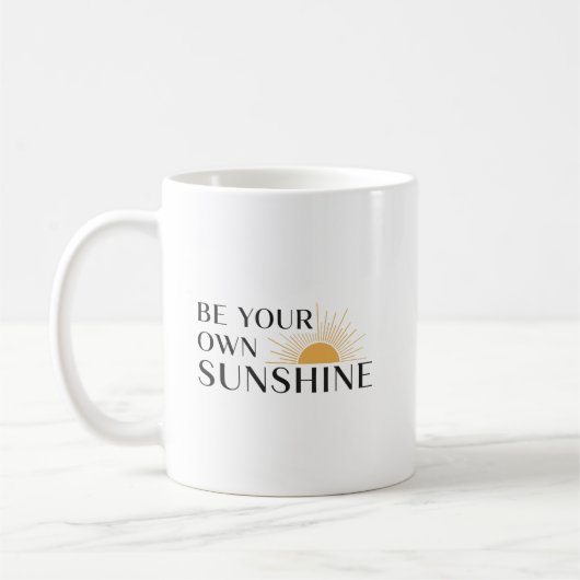 Modern Minimalist Sunburst Positive Affirmation コーヒーマグカップ (左)