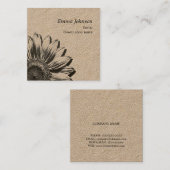 Modern Minimalist Sunflower | Square Business Card スクエア名刺 (正面/裏面)