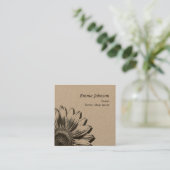 Modern Minimalist Sunflower | Square Business Card スクエア名刺 (スタンド正面)
