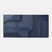 Modern Minimalist Tech Surface in Deep Blue デスクマット (正面)