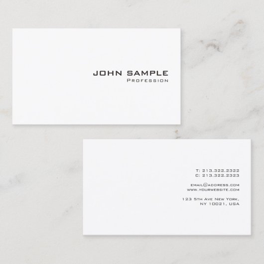 Modern Minimalist Template Elegant Easy to Make 名刺 (正面/裏面)