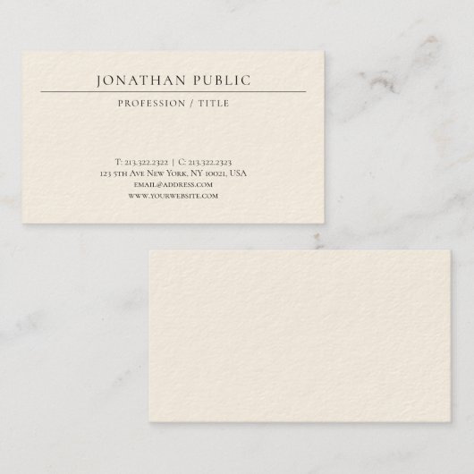 Modern Minimalist Template Elegant Luxurious 名刺 (正面/裏面)