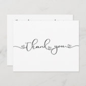 Modern Minimalist Thank You Heart Custom Card サンキューカード (正面/裏面)