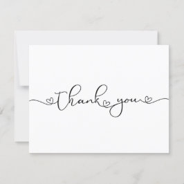 Modern Minimalist Thank You Heart Custom Card サンキューカード