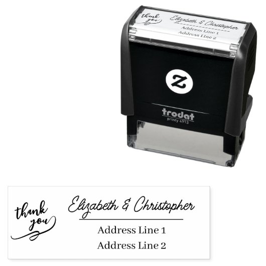Modern minimalist thank you return address  セルフインキングスタンプ (インサイチュ)