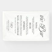 Modern Minimalist "The Bar" Wedding Menu Sign 横断幕 (横)