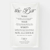 Modern Minimalist "The Bar" Wedding Menu Sign 横断幕 (縦)