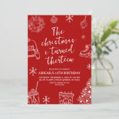 Modern Minimalist The Christmas I turn birthday 招待状 (スタンド正面)