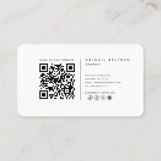 Modern Minimalist Therapist  名刺 (裏面)