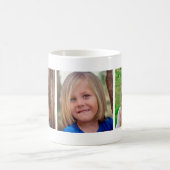 Modern Minimalist Three Photo Collage Grid コーヒーマグカップ (中央)