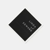 Modern Minimalist Traditional  Black Wedding スタンダードカクテルナプキン (角)