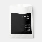 Modern Minimalist Traditional  Black Wedding フェイバーバッグ (正面)