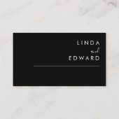 Modern Minimalist Traditional  Black Wedding プレイスカード (裏面)