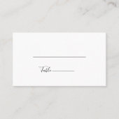 Modern Minimalist Traditional  Black Wedding プレイスカード (正面)