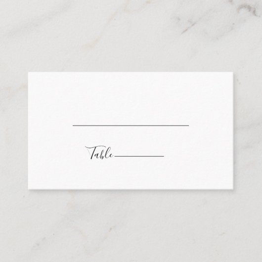 Modern Minimalist Traditional  Black Wedding プレイスカード (正面)