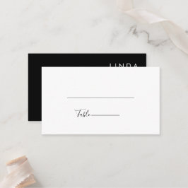 Modern Minimalist Traditional  Black Wedding プレイスカード