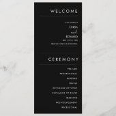 Modern Minimalist Traditional  Black Wedding プログラム (正面)