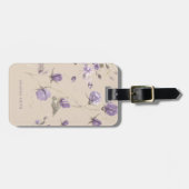 Modern Minimalist Travel Soft Mauve Floral ラゲッジタグ (正面横)