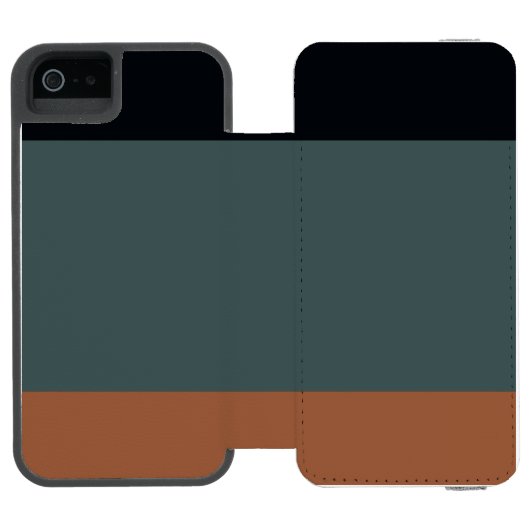 Modern Minimalist Tri-Tone: Charcoal, Slate, and O Incipio iPhoneウォレットケース (フォリオ Open)