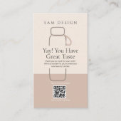 Modern Minimalist Tumbler Care Card with Barcode 名刺 (正面)