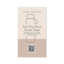Modern Minimalist Tumbler Care Card with Barcode
