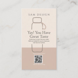 Modern Minimalist Tumbler Care Card with Barcode 名刺