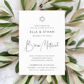 Modern Minimalist Twins B'nai Mitzvah 招待状